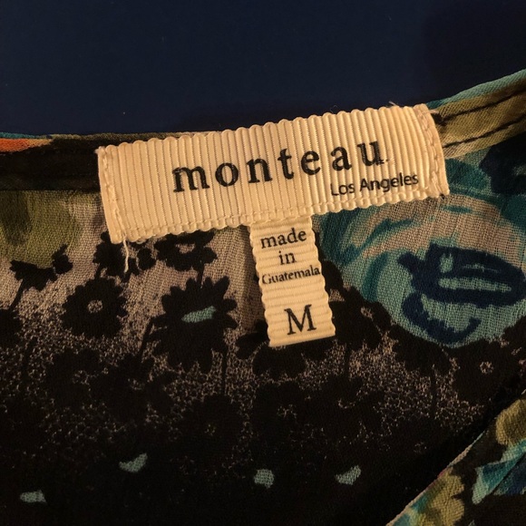 Monteau Semi Sheer Floral Dress - M - Picture 5 of 7